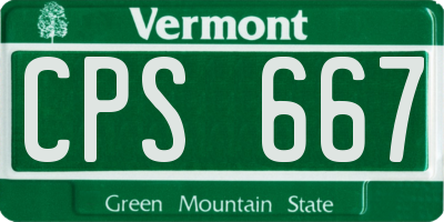 VT license plate CPS667