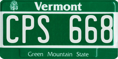 VT license plate CPS668