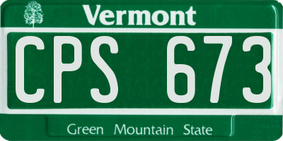 VT license plate CPS673