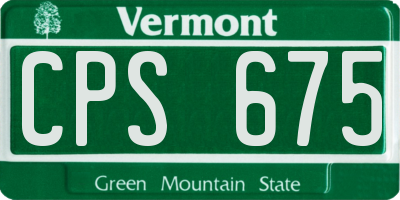 VT license plate CPS675