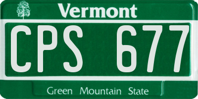 VT license plate CPS677