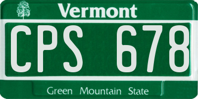 VT license plate CPS678