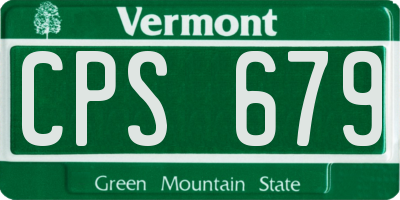 VT license plate CPS679