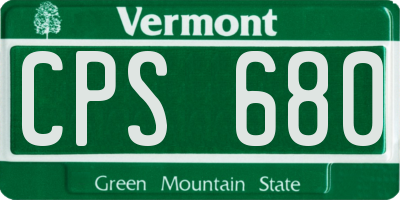 VT license plate CPS680