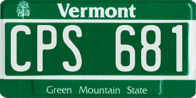 VT license plate CPS681