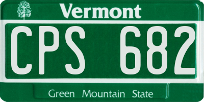 VT license plate CPS682