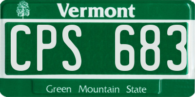 VT license plate CPS683