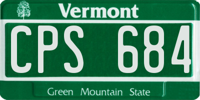 VT license plate CPS684