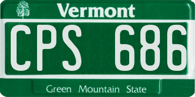 VT license plate CPS686