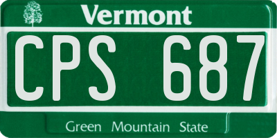 VT license plate CPS687