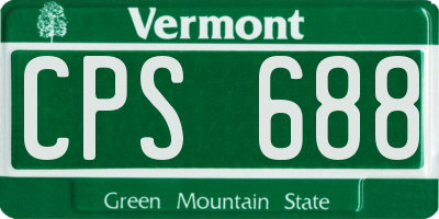 VT license plate CPS688