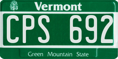 VT license plate CPS692