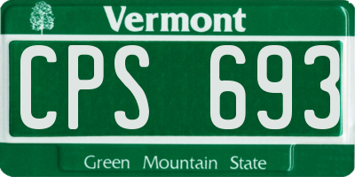 VT license plate CPS693