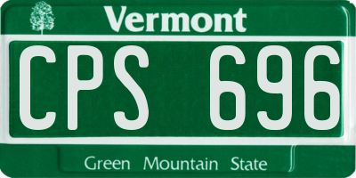 VT license plate CPS696