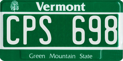 VT license plate CPS698