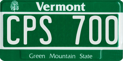 VT license plate CPS700