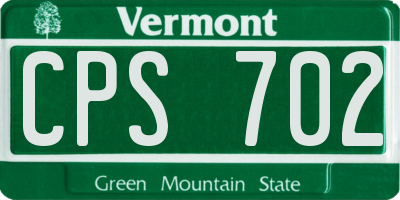 VT license plate CPS702