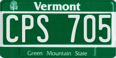 VT license plate CPS705