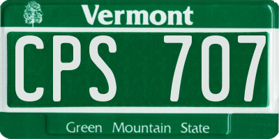 VT license plate CPS707