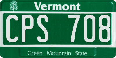 VT license plate CPS708