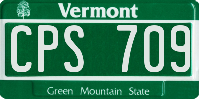 VT license plate CPS709