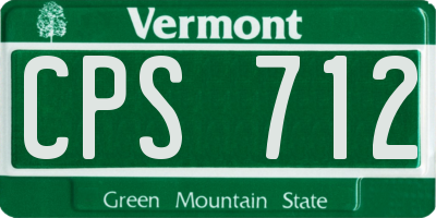 VT license plate CPS712