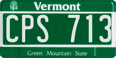 VT license plate CPS713