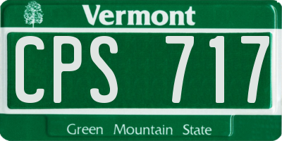 VT license plate CPS717