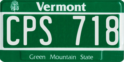 VT license plate CPS718