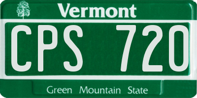 VT license plate CPS720