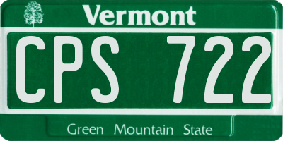 VT license plate CPS722