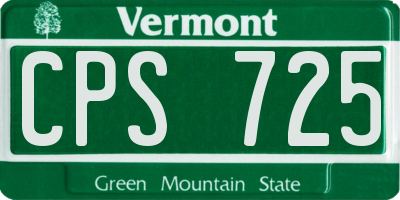 VT license plate CPS725
