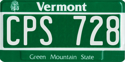 VT license plate CPS728