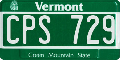 VT license plate CPS729
