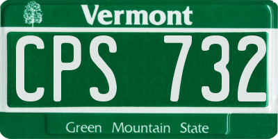 VT license plate CPS732