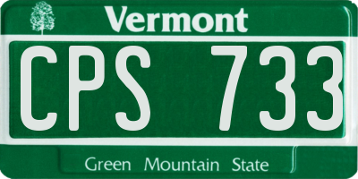 VT license plate CPS733