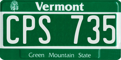 VT license plate CPS735