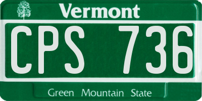 VT license plate CPS736