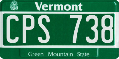 VT license plate CPS738