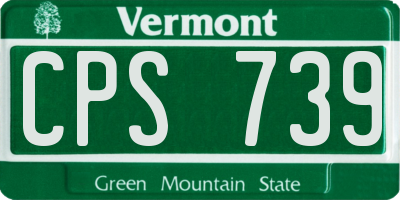 VT license plate CPS739