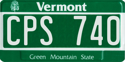 VT license plate CPS740