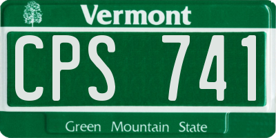 VT license plate CPS741