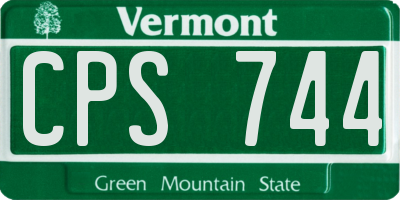 VT license plate CPS744