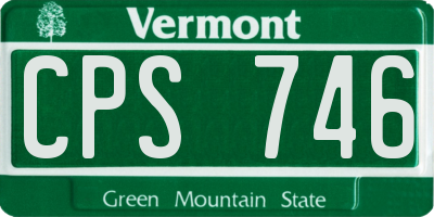 VT license plate CPS746