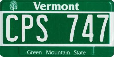VT license plate CPS747