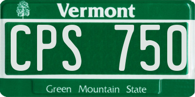 VT license plate CPS750