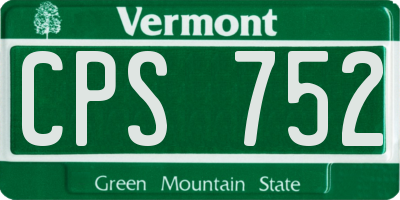 VT license plate CPS752