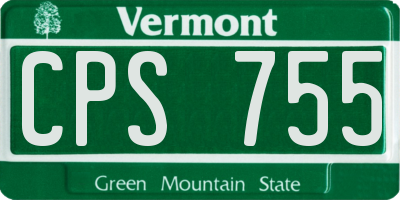VT license plate CPS755