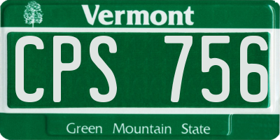 VT license plate CPS756