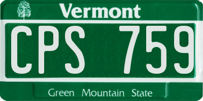 VT license plate CPS759